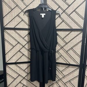 WHBM Black V-Neck Romper Dress w/ Pockets!! - Size 12